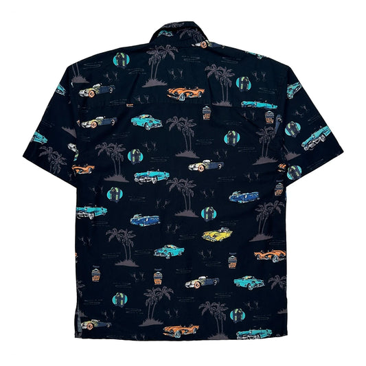 Vintage Cars Sunset Breeze Hawaiian Shirt - Medium Black Cotton