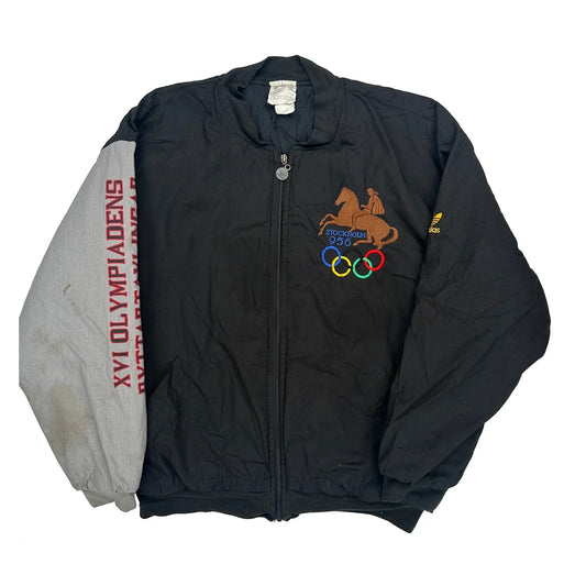 Stockholm 1956 And Helsinki 1952 Olympics Adidas Jacket - Large Grey Polyester