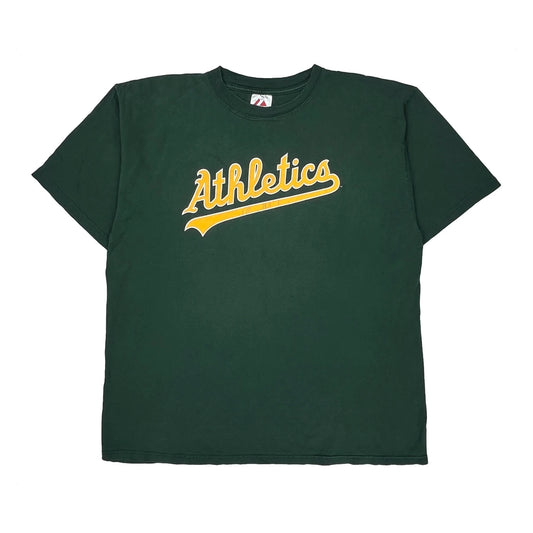 Athletics Majestic Mlb T-Shirt - 2XL Green Cotton