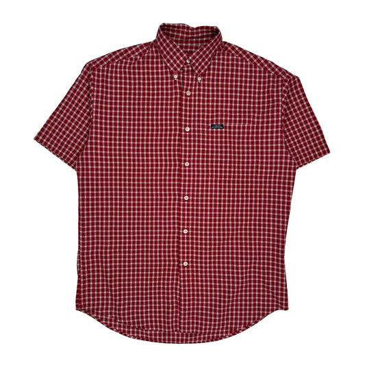 Chaps Ralph Lauren Checked Short Sleeve Shirt - Medium Red Cotton