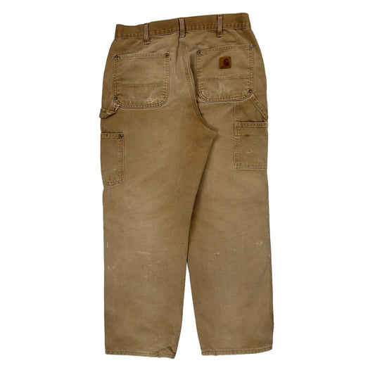 Carhartt Double Knee Carpenter Trousers - 30W 29L Brown Cotton