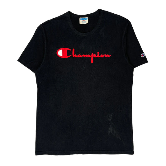 Champion Spellout T-Shirt - Large Black Cotton