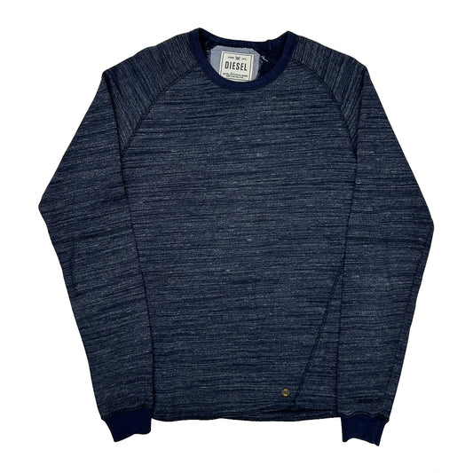 Diesel Salt And Pepper Sweatshirt - Small Blue Cotton Blend
