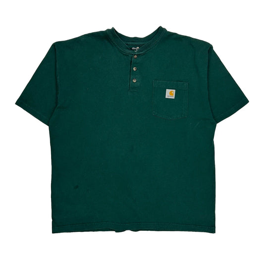 Carhartt T-Shirt - Large Green Cotton