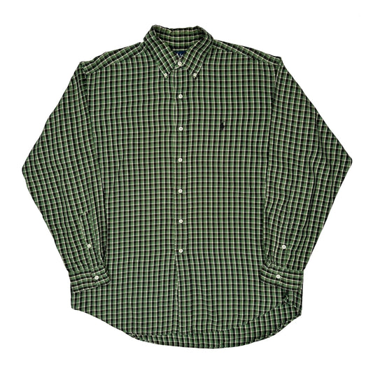 Blake Ralph Lauren Checked Shirt - Large Green Cotton