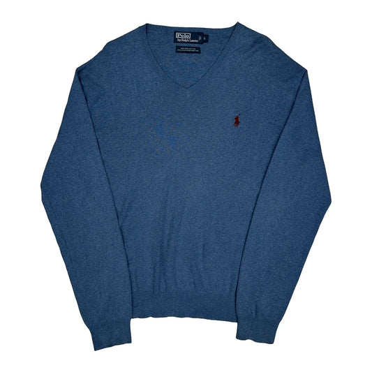 Polo By Ralph Lauren Jumper - Large Blue Cotton