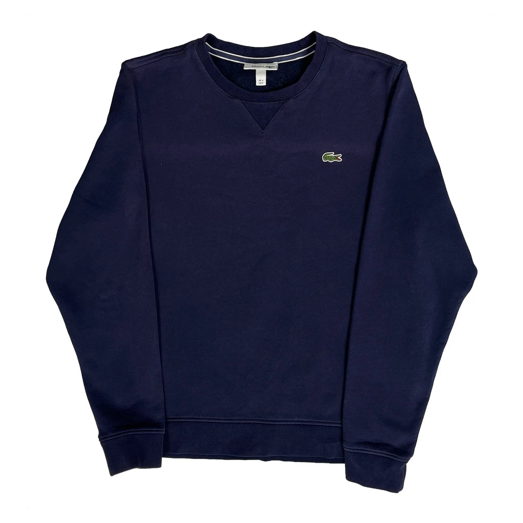 Hand Right File Lacoste Sweatshirt - Medium Navy Cotton – Thrifted.com