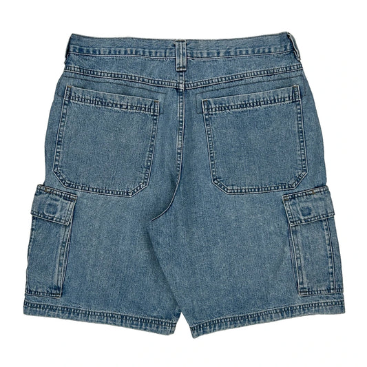 Wrangler Cargo Denim Shorts - 33W 9L Blue Cotton