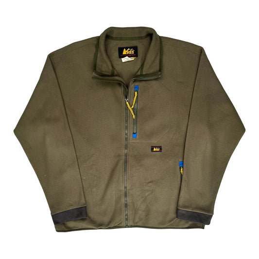 Rei Fleece Jacket - Large Khaki Polyester