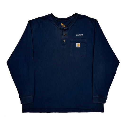 Siemens Carhartt Long Sleeve T-Shirt - XL Navy Cotton