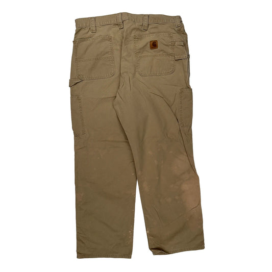Carhartt Double Knee Carpenter Trousers - 38W 30L Khaki Cotton