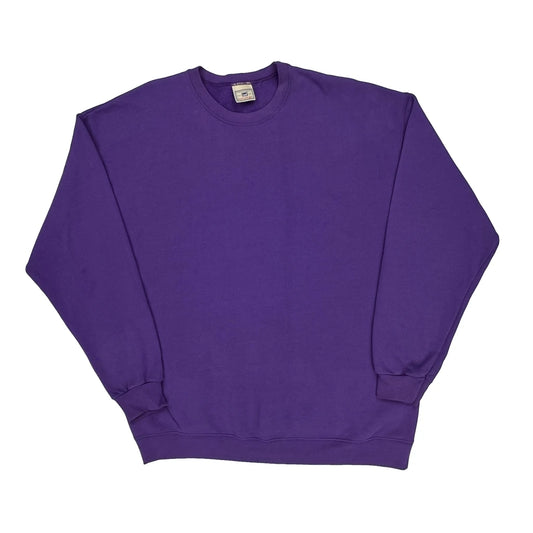 90'S Blank Unbranded Sweatshirt - XL Purple Cotton