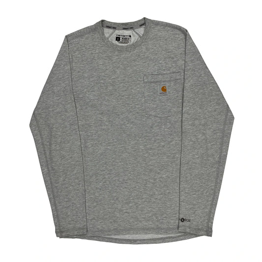 Carhartt Long Sleeve T-Shirt - Small Grey Cotton