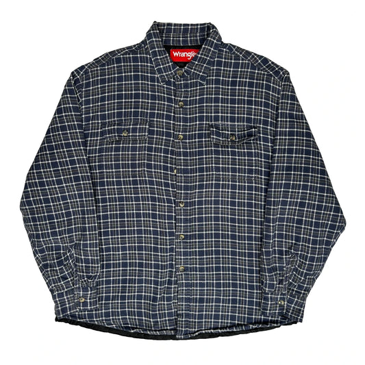 Wrangler Checked Overshirt - XL Navy Cotton