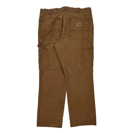 Carhartt Double Knee Carpenter Trousers - 34W 30L Brown Cotton