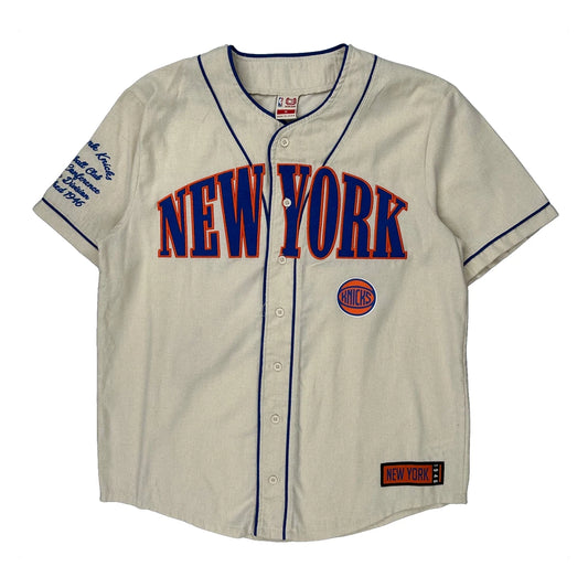 New York Knicks Ultra Game Nba Baseball Jersey - Medium Cream Cotton