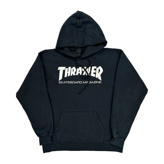 Thrasher Spellout Hoodie - Small Black Cotton