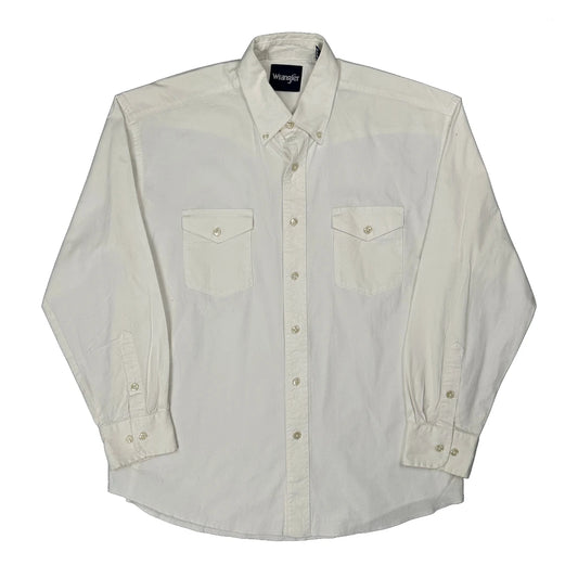 Wrangler Shirt - Large White Cotton