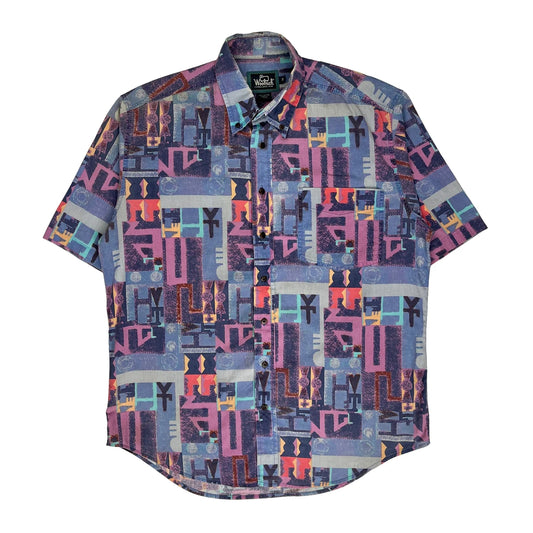 Woolrich Graphic Patterned Shirt - Medium Multicoloured Cotton