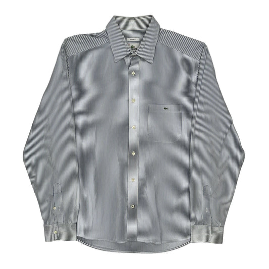 Lacoste Striped Shirt - Large Blue Cotton