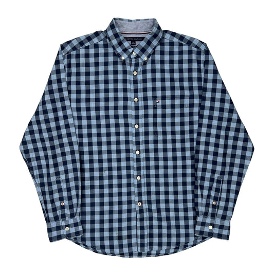 Tommy Hilfiger Checked Shirt - Medium Blue Cotton