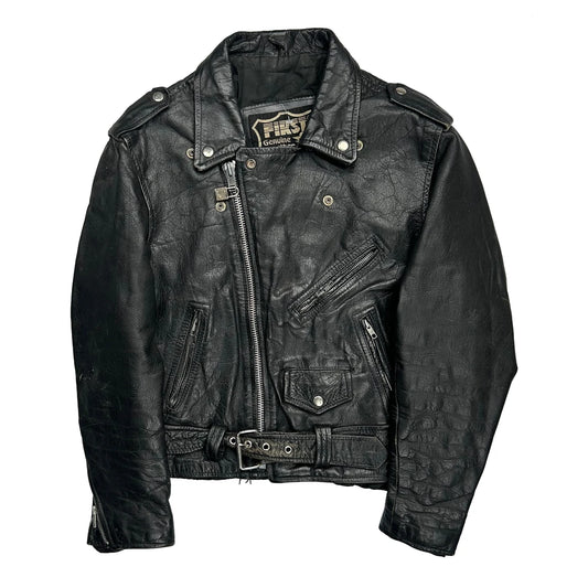First Motorcycle Leather Jacket - Medium Black Leather