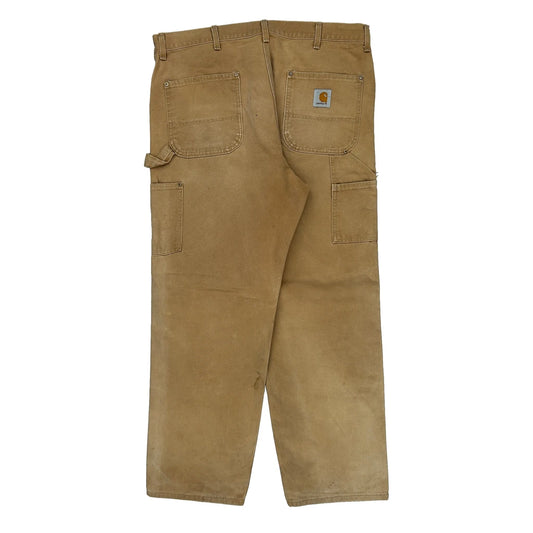 Carhartt Double Knee Carpenter Trousers - 38W 32L Brown Cotton