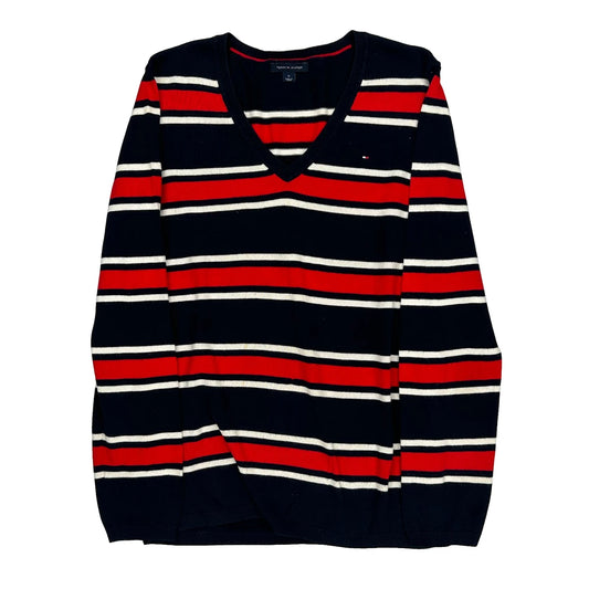 Tommy Hilfiger Striped Jumper - Medium Navy Cotton