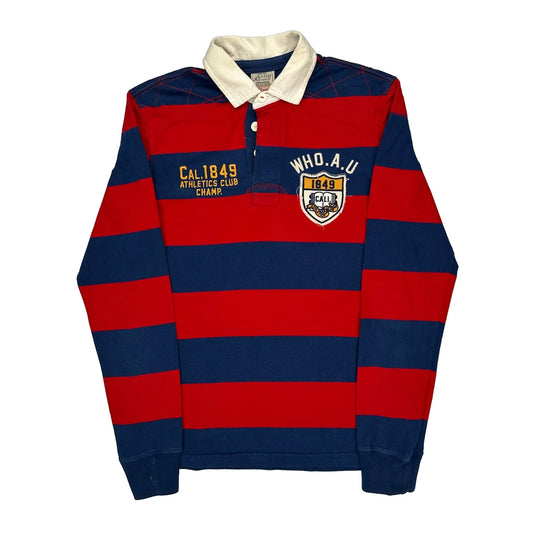 Athletics Club Champ California Striped Rugby Shirt - Medium Blue Cotton