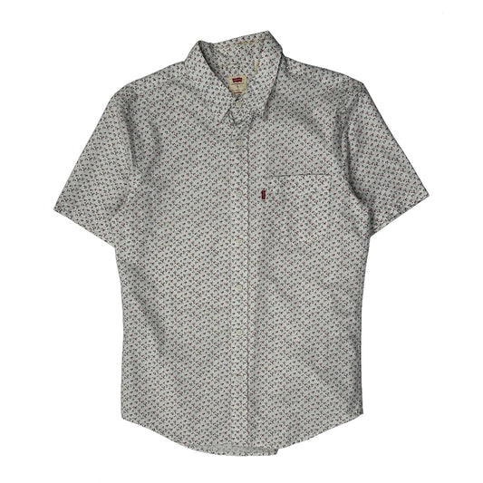 Levis Floral Short Sleeve Shirt - Small White Cotton