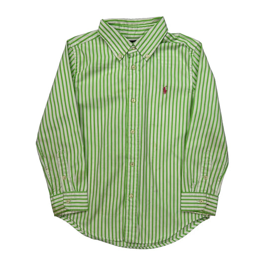 Age 6 Ralph Lauren Striped Shirt - XS Green Cotton