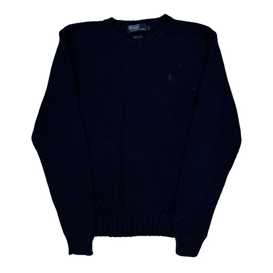 Polo By Ralph Lauren Chunky Knit Jumper - Large Navy Cotton