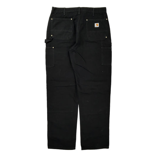 Carhartt Double Knee Carpenter Trousers - 34W 34L Black Cotton