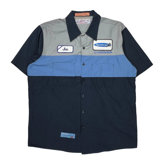 Honda Red Kap Short Sleeve Shirt - XL Blue Cotton