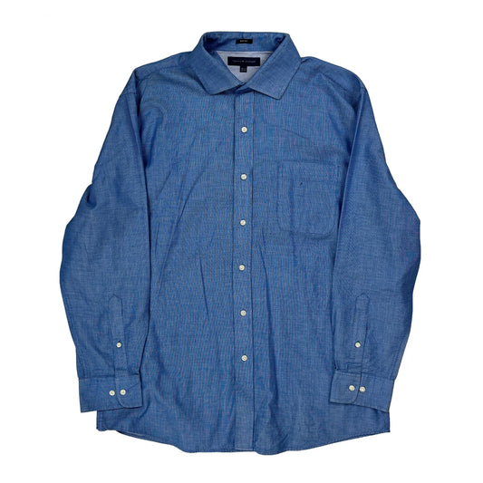 Tommy Hilfiger Slim Fit Shirt - Large Blue Cotton