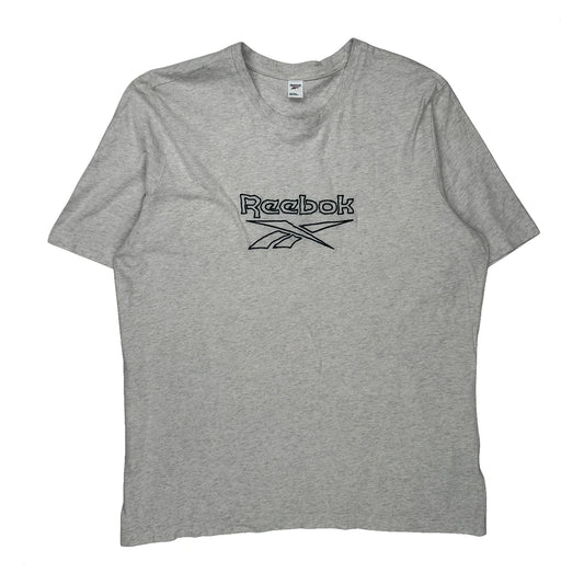 Reebok T-Shirt - Large Grey Cotton