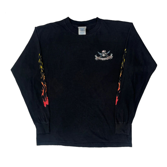 Pirates Of The Caribbean Disney Graphic Long Sleeve T-Shirt - Large Black Cotton