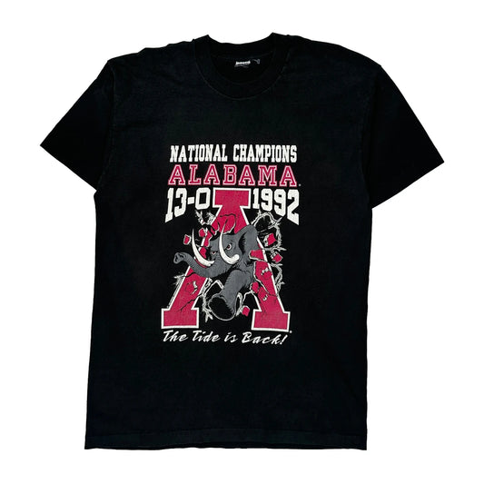 Alabama National Champions 1992 Unbranded Single Stitch T-Shirt - Medium Black Cotton