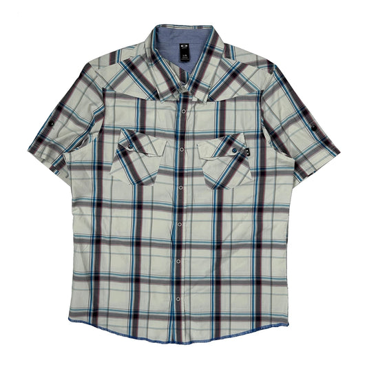 Oakley Checked Short Sleeve Shirt - Large Multicoloured Cotton