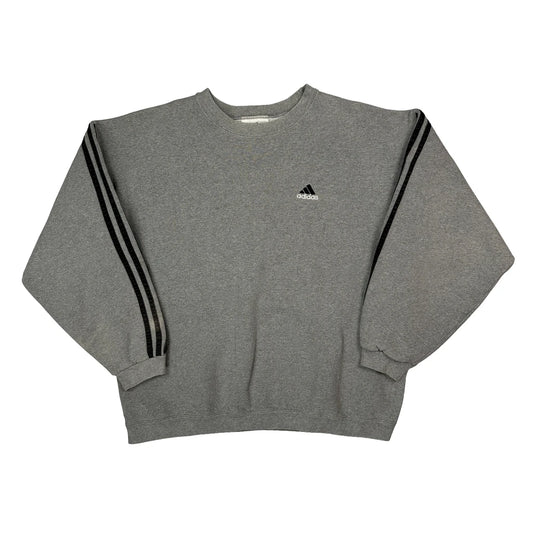 Adidas Sweatshirt - Medium Grey Cotton Blend