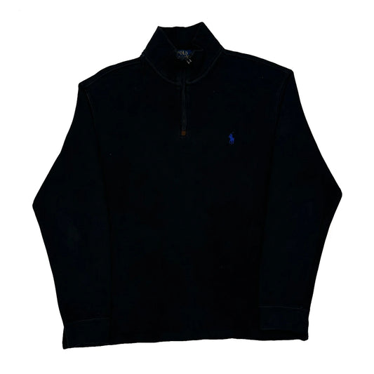 Polo By Ralph Lauren 1/4 Zip - Large Black Cotton