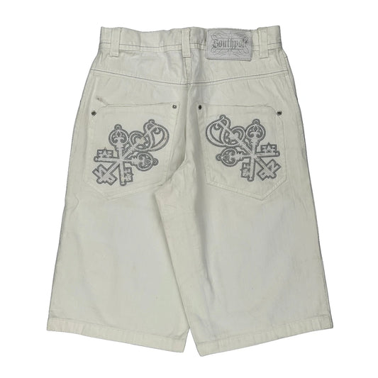 Southpole Denim Shorts - 32W 13L White Cotton