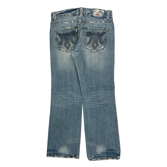 Mek Denim Boot Cut Jeans - 35W 34L Light Wash Cotton