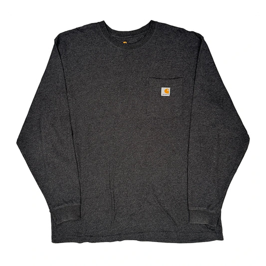Carhartt Long Sleeve T-Shirt - XL Grey Cotton
