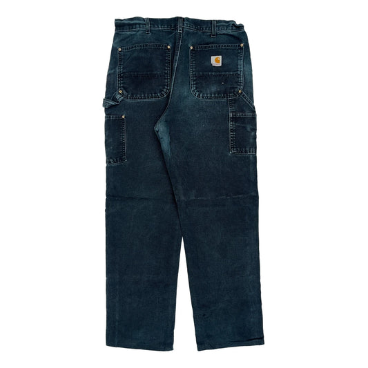 Vintage Carhartt Double Knee Carpenter Trousers - 32W 31L Dark Wash Cotton