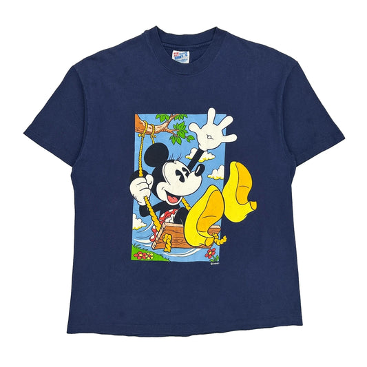 Hanes Cartoon T-Shirt - Large Blue Cotton