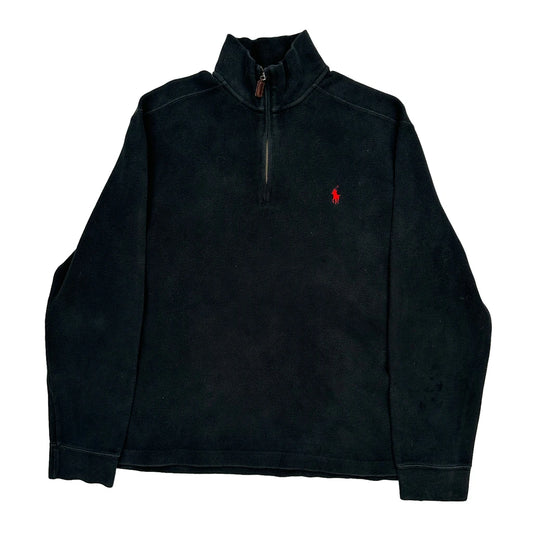 Polo By Ralph Lauren 1/4 Zip - Large Black Cotton
