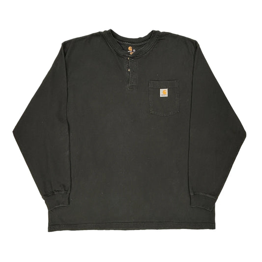 Carhartt Long Sleeve T-Shirt - 2XL Black Cotton