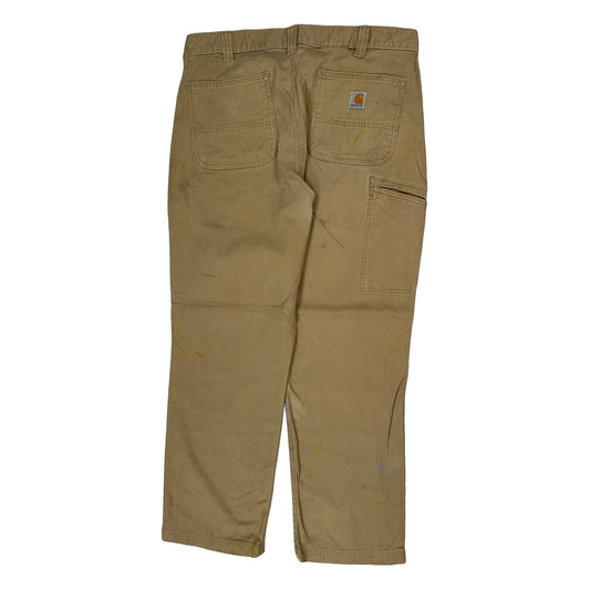 Carhartt Carpenter Trousers - 36W 30L Beige Cotton