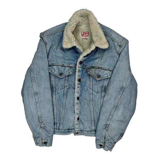 Made In USA Levis Sherpa Lined Denim Jacket - Medium Blue Denim